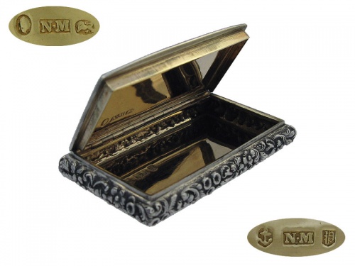 Victorian Silver Snuff Box N Mills 1838